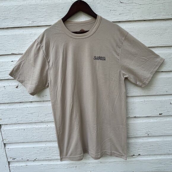 CAMPMOR Classic Logo Screenprinted Athletic Fit Crewneck Hiking Tee, Tan- Size M - Picture 1 of 5